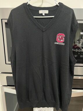 Gamecocks Black V-Neck Sweater Vest - Men's- wool